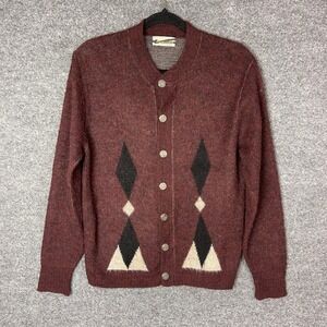 Vintage Puritan Sportswear women Cardigan‎ Sweater Burgundy Size S